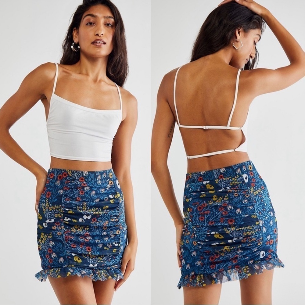 FREE PEOPLE Romi Mesh Mini Skirt